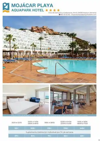 Nautalia Viajes Mojácar playa aquapark hotel✰✰✰✰ precio por persona y fin de semana en habitación doble con desayuno (3 dias/2 noches) 20/ oferta