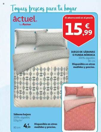 Alcampo Sábana Bajera Jeugo De Sábanas O Funda Nórdica Actuel 115g oferta