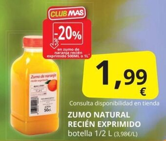 Supermercados MAS Zumo natural recién exprimido oferta