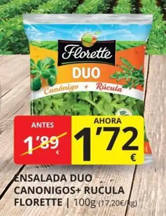 Supermercados MAS Ensalada duo canonigos + rucula florette oferta