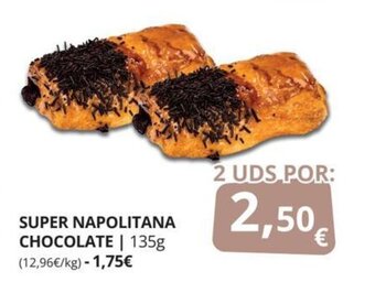 Supermercados MAS Super napolitana chocolate oferta
