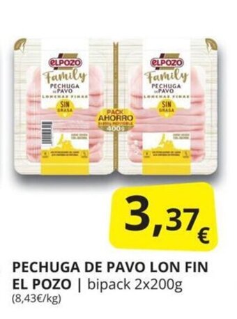 Supermercados MAS Pechuga de pavo lon fin el pozo oferta