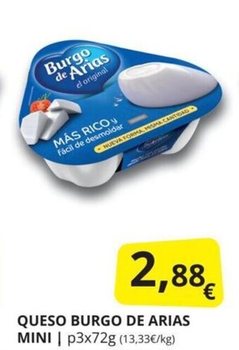 Supermercados MAS Queso burgo de arias mini oferta