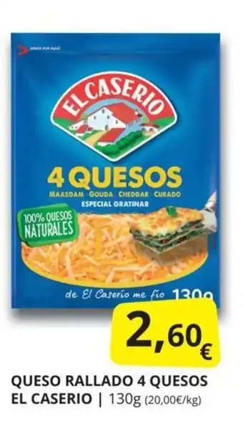 Supermercados MAS Queso rallado 4 quesos el caserio oferta
