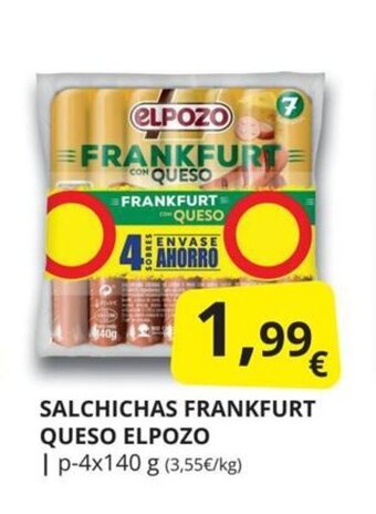Supermercados MAS Salchichas frankfurt queso elpozo oferta