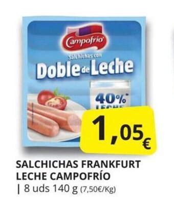 Supermercados MAS Salchichas frankfurt leche campofrio oferta