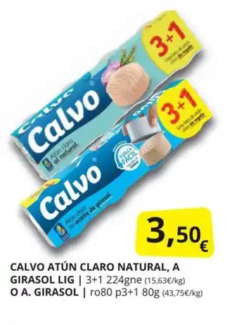 Supermercados MAS Calvo atún claro natural oferta