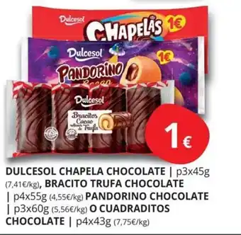 Supermercados MAS Dulcesol chapela chocolate oferta