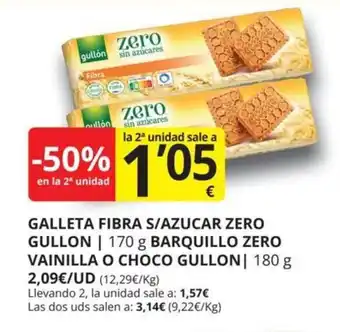 Supermercados MAS Galleta fibra s/azucar zero gullon oferta