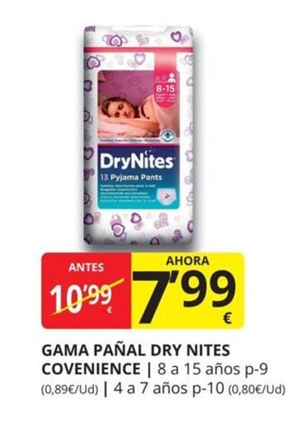Supermercados MAS Gama pañal dry nites covenience oferta