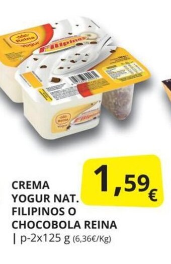 Supermercados MAS Crema yogur nat. filipinos o chocobola reina oferta