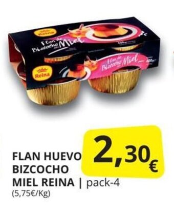 Supermercados MAS Flan huevo bizcocho miel reina oferta