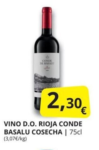 Supermercados MAS Vino d.o. rioja conde basalu cosecha oferta