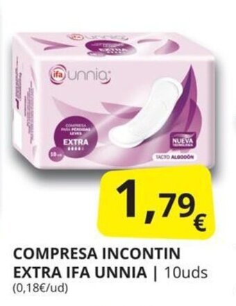 Supermercados MAS Compresa incontin extra ifa unnia oferta