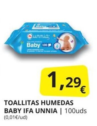 Supermercados MAS Toallitas humedas baby ifa unnia oferta