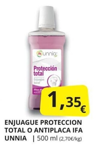 Supermercados MAS Enjuague proteccion total o antiplaca ifa unnia oferta