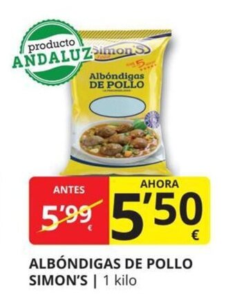 Supermercados MAS Albóndigas de pollo simon's oferta
