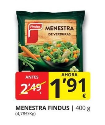 Supermercados MAS Menestra findus oferta