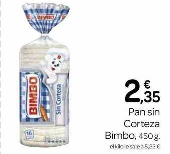Supermercados El Jamón Pan sin corteza bimbo oferta