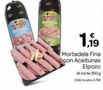 Supermercados El Jamón Mortadela fina o con aceitunas elpozo oferta