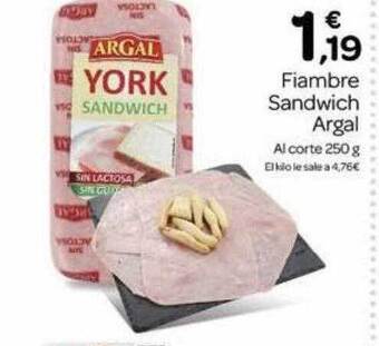 Supermercados El Jamón Fiambre sandwich argal oferta