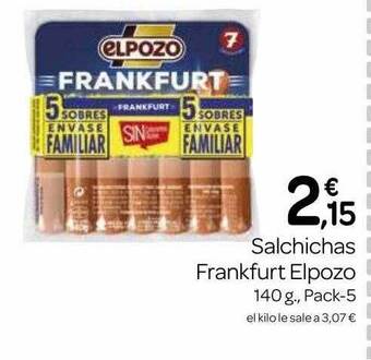 Supermercados El Jamón Salchichas frankfurt elpozo oferta