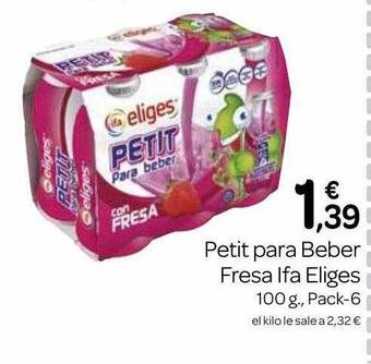 Supermercados El Jamón Petit para beber fresa ifa eliges oferta