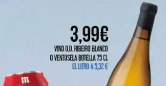Claudio Vino o.d. ribeiro blanco o ventosela botella oferta