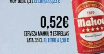 Claudio Cerveza mahou 5 estrellaz lata oferta