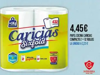 Claudio Papel cocina caricias compacto 2 = 12 rollos oferta