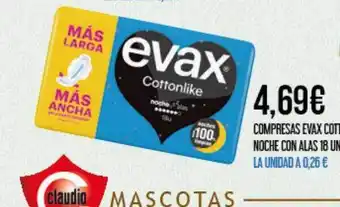 Claudio Compresas evax com noches con alas 18 oferta