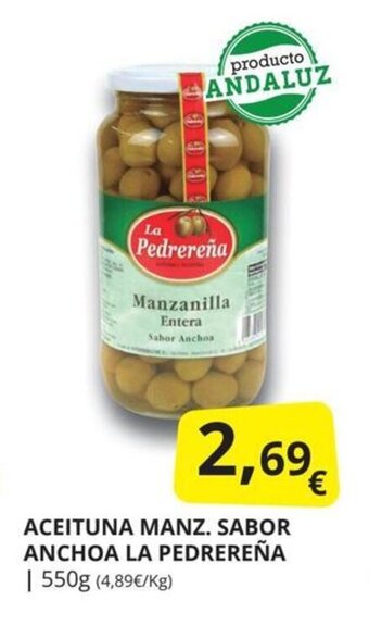 Supermercados MAS Aceituna manz. sabor anchoa la pedrereña oferta
