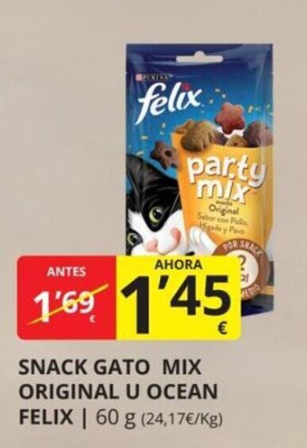 Supermercados MAS Snack gato mix original u ocean felix oferta