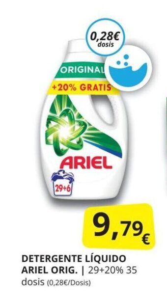 Supermercados MAS Detergente liquido ariel orig. oferta
