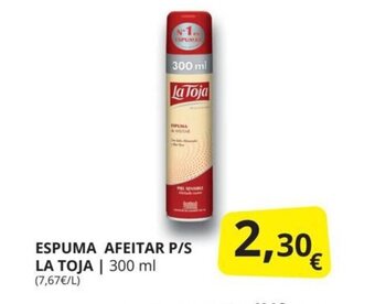 Supermercados MAS Espuma afeitar p/s la toja oferta