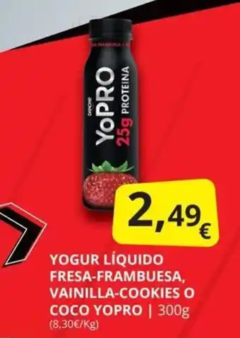 Supermercados MAS Yogur liquido fresa-frambuesa oferta