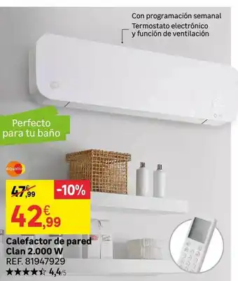 Leroy Merlin Calefactor de pared clan 2.000 w oferta