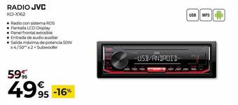 Feu Vert Radio jvc kd-x162 oferta