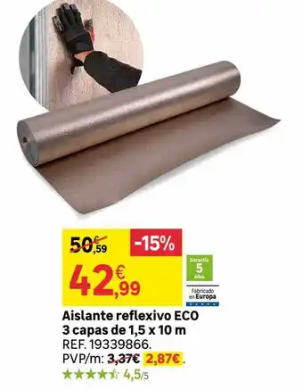 Leroy Merlin Aislante reflexivo eco 3 capas de 1.5 x 10m oferta