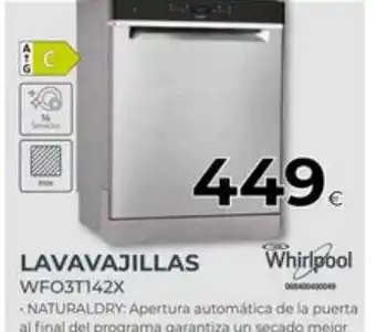 Tien 21 Lavavajillas wfo3t142x whirlpool oferta