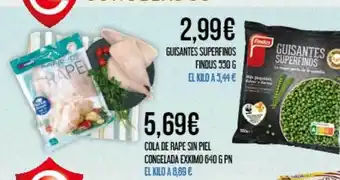Claudio Guisantes superfinos findus cola de rape sin piel congelado exkimo oferta