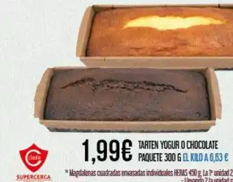Claudio Tarten yogur o chocolate paquete oferta