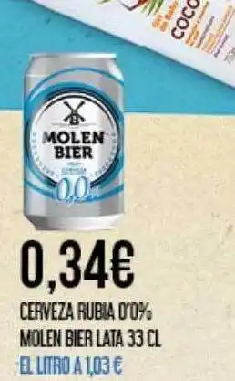 Claudio Cerveza rubia 0'0% molen bier lata oferta