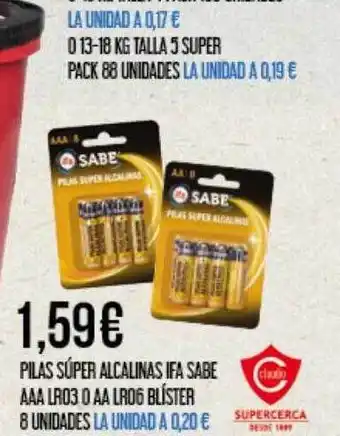 Claudio Pilas súper alcalinas ifa sabe aaa lr03 o aa lr06 blíster 8 oferta
