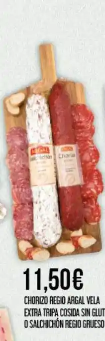Claudio Chorizo regio argal veja extra tripa cosida sin gluten o salchichón regio grueso oferta