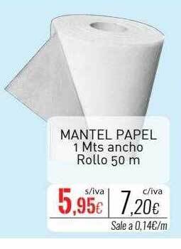 Cuevas Cash Mantel papel 1 mts ancho rollo 50 m oferta