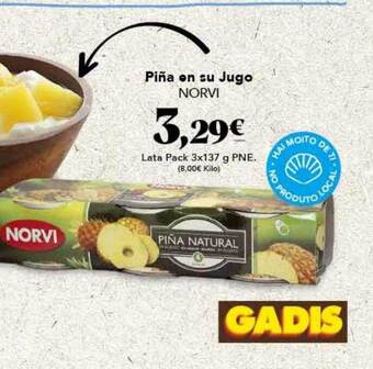 Gadis Piña en su jugo norvi oferta