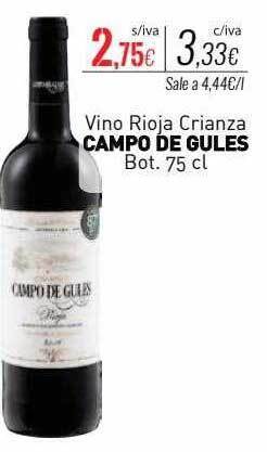 Cuevas Cash Vino rioja crianza campo de gules oferta