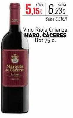 Cuevas Cash Vino rioja crianza marq cáceres oferta
