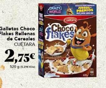Gadis Galletas choco flakes rellenas de cereales cuétara oferta